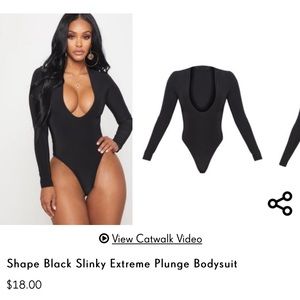 Lack plunge slinky body suit